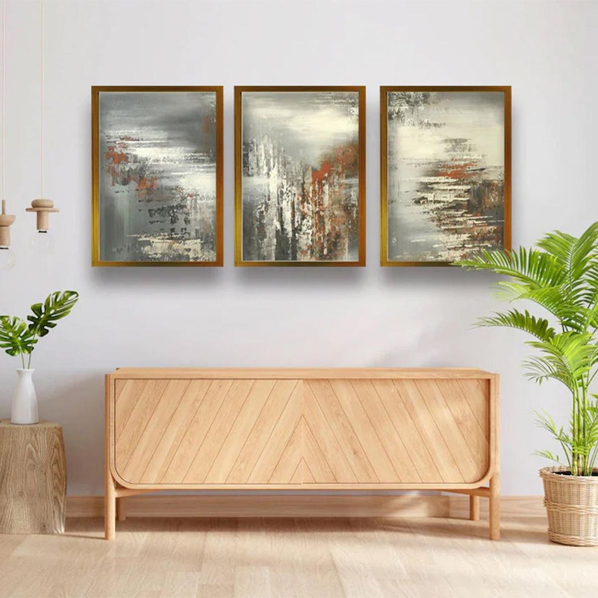 RETELA - Cuadro Trio Cepia - Dorado - 70x50 cm