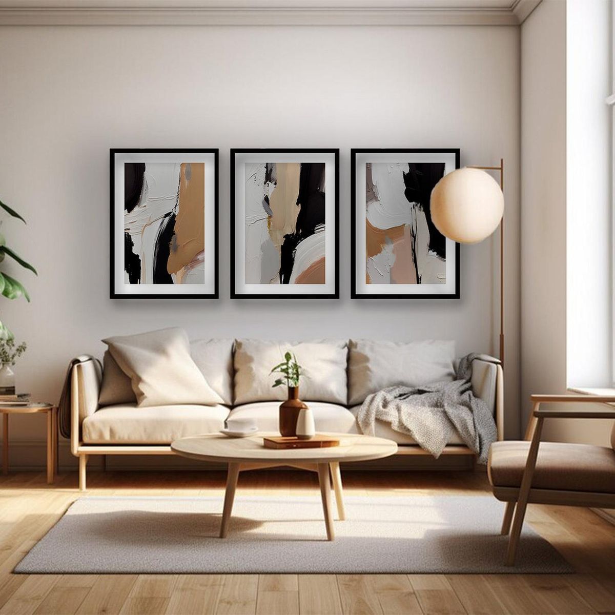 RETELA - Cuadro Trio Caos Creativo - Negro - 70x50 cm