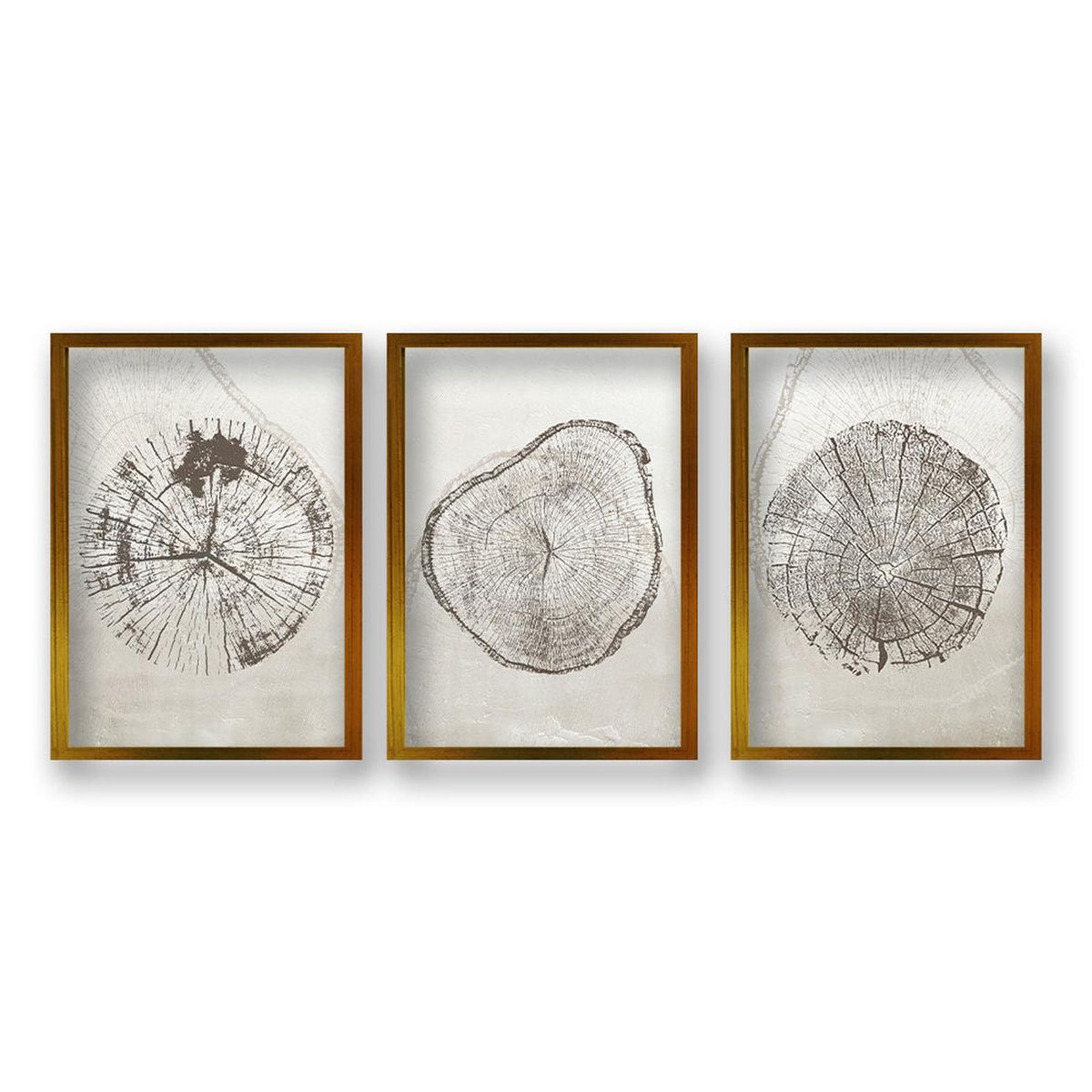 RETELA - Cuadro Trio Núcleo Arbóreo - Dorado - 40x30 cm