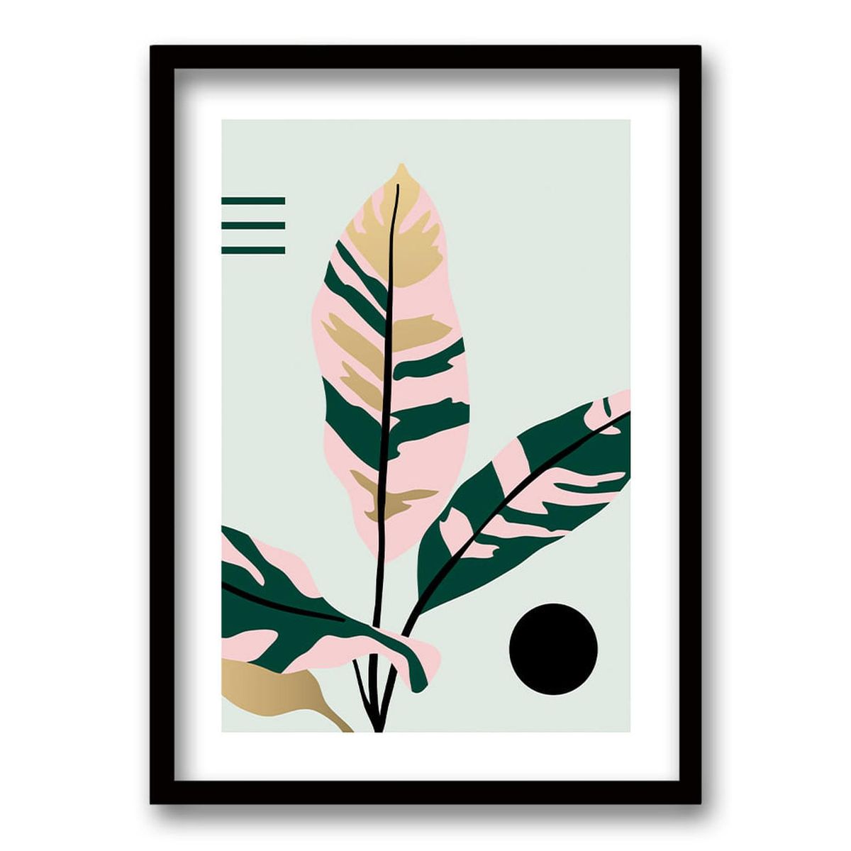 RETELA - Cuadro Ruby Verde II - Negro - 70x50 cm