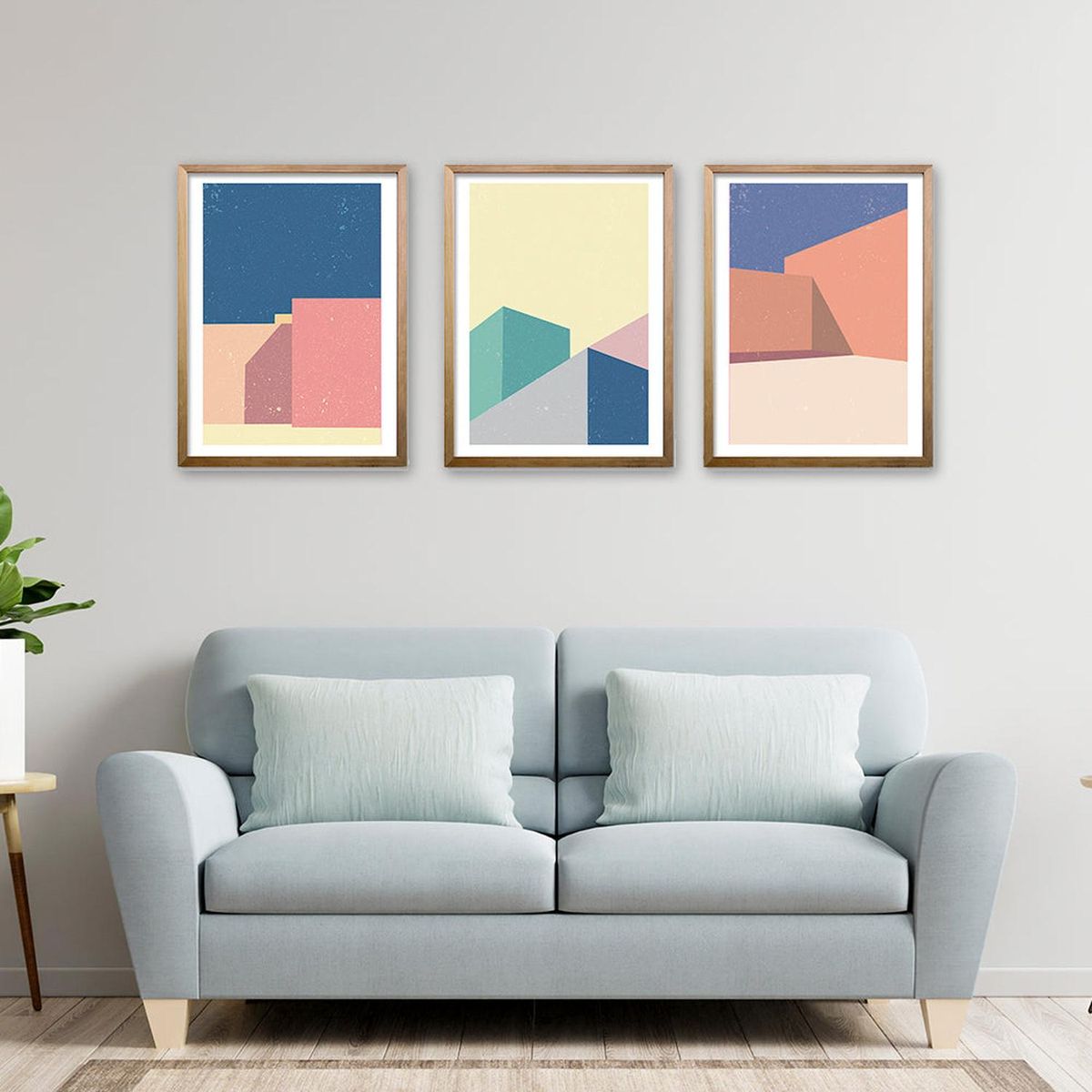 RETELA - Cuadro Trio Edificios - Cafe - 70x50 cm