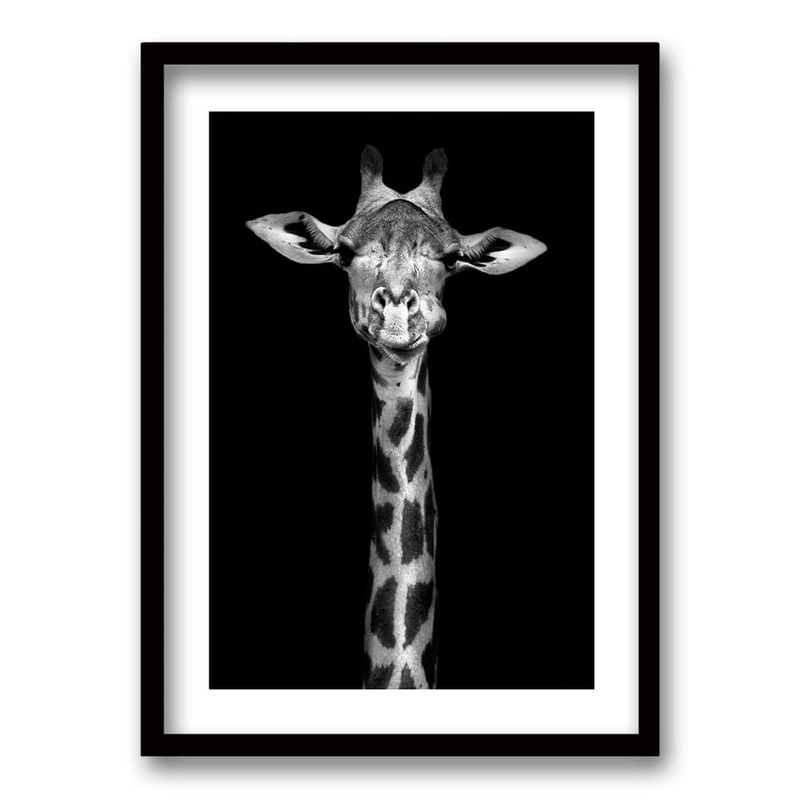 RETELA - Cuadro Jirafa B/N - Negro - 70x50 cm
