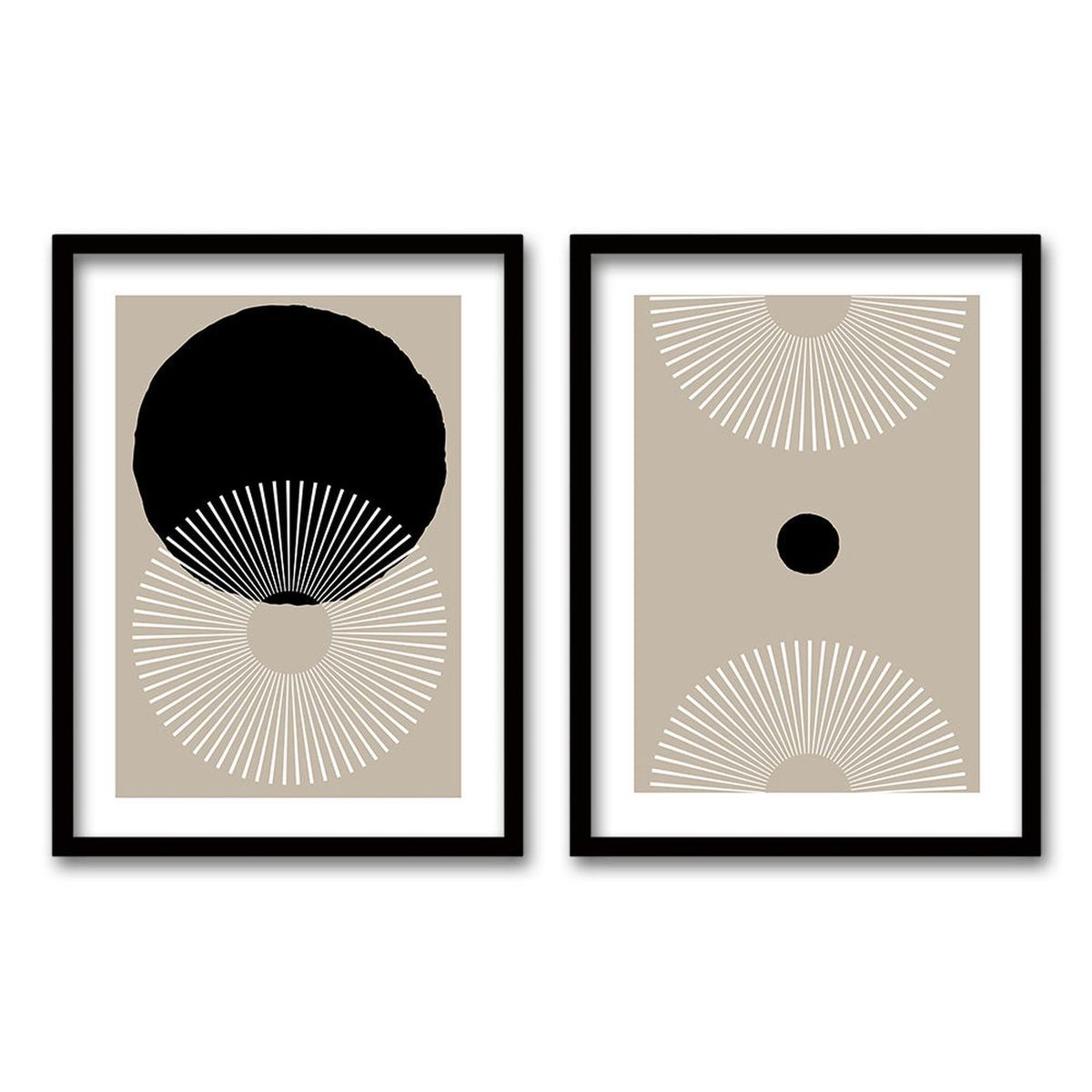 RETELA - Cuadro Duo Raya - Negro - 70x50 cm