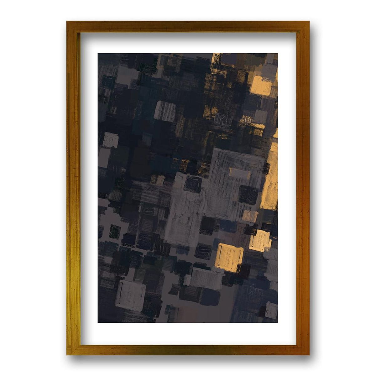 RETELA - Cuadro Caos & Azar II - Dorado - 70x50 cm