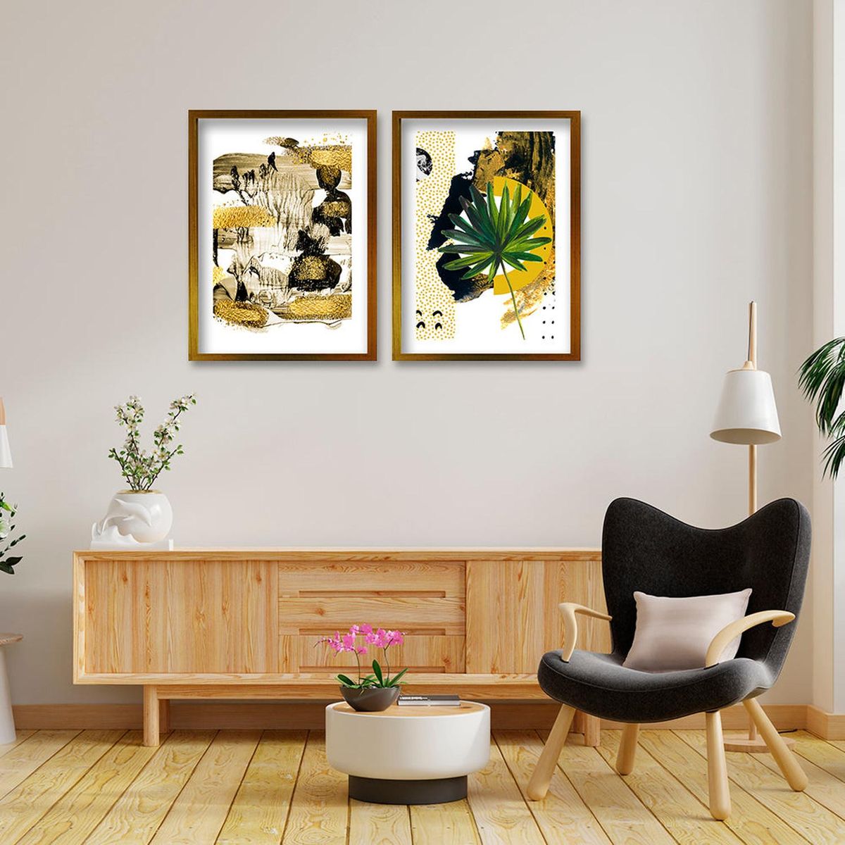 RETELA - Cuadro Duo Gold - Dorado - 70x50 cm