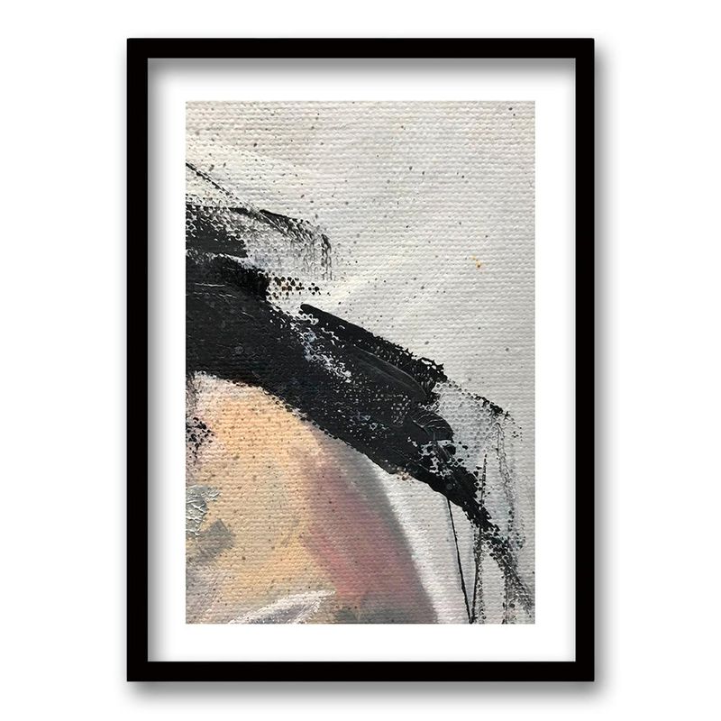 RETELA - Cuadro Tela Abstracto - Negro - 70x50 cm