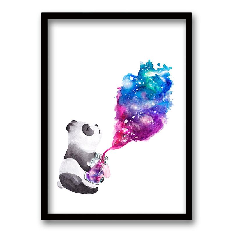 RETELA - Cuadro Panda Color - Negro