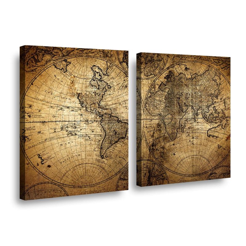 RETELA - Canvas duo World - Multicolor - 60x40 cm