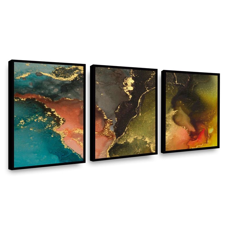 RETELA - Canvas trio Green Oil - Multicolor - Enmarcado