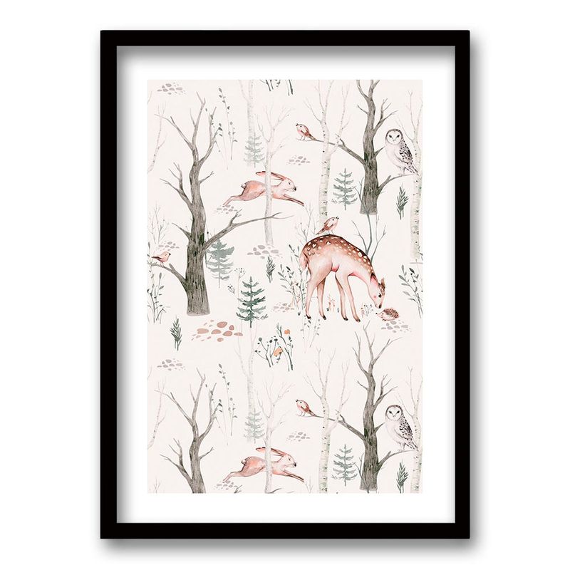 RETELA - Cuadro Bosque Infantil - Negro