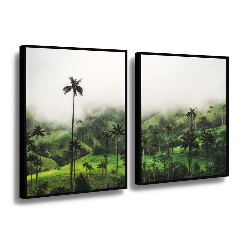 RETELA - Canvas duo Horizonte Verde y Celestial - Multicolor - Enmarcado