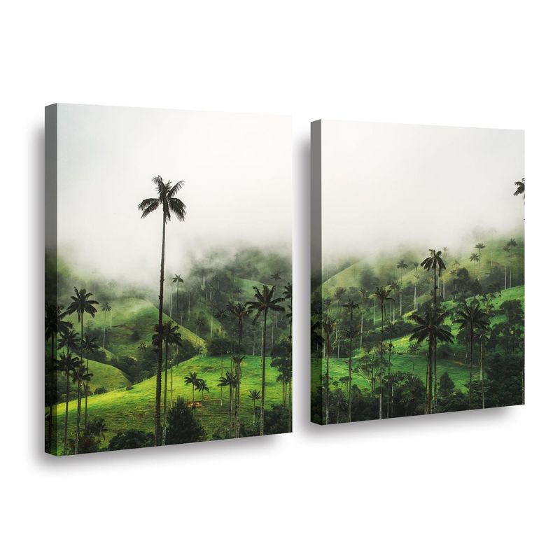RETELA - Canvas duo Horizonte Verde y Celestial - Multicolor - 70x50 cm