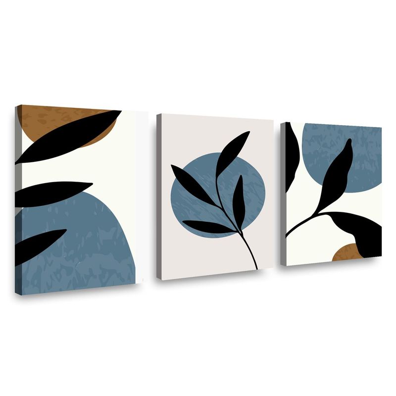 RETELA - Canvas trio Black Ramas - Multicolor - 70x50 cm