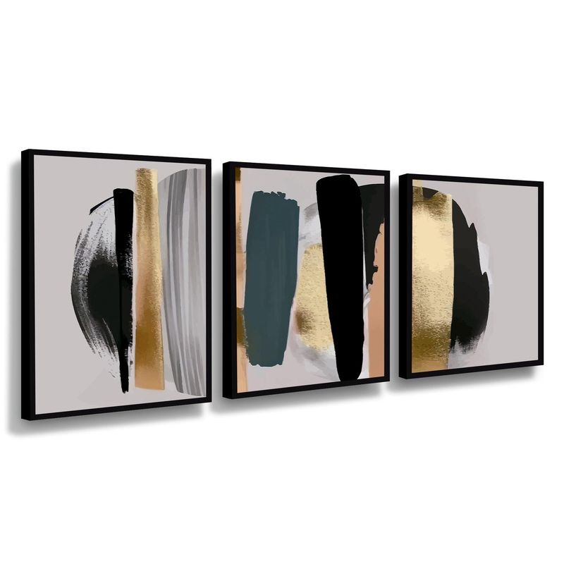 RETELA - Canvas trio Ocasos Fragmentados II - Multicolor - Enmarcado