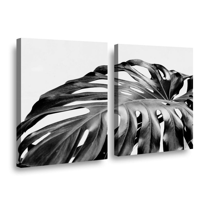 RETELA - Canvas duo Monstera BN - Multicolor - 60x40 cm