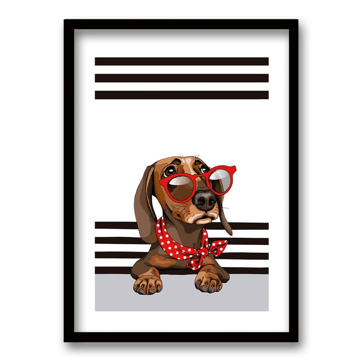 RETELA - Cuadro Dachshund - Negro