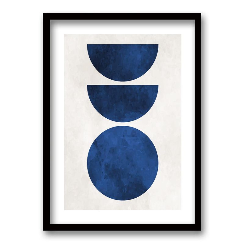 RETELA - Cuadro Monstera Azul II - Negro - 50x35 cm