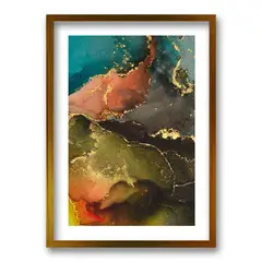 RETELA - Cuadro Green Oil - Dorado - 50x35 cm