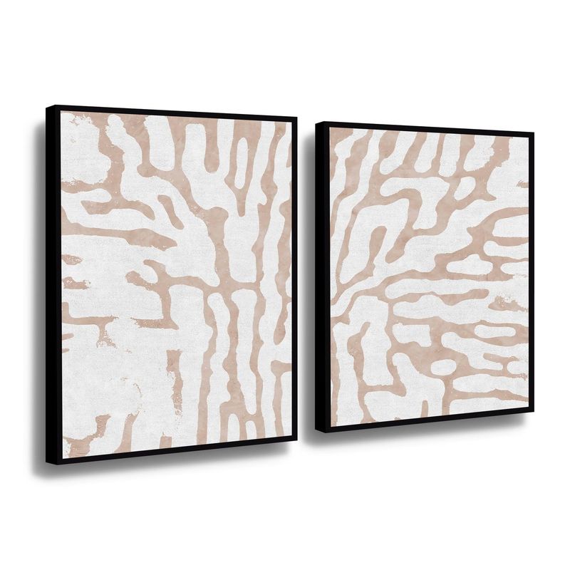 RETELA - Canvas duo Laberinto Alabastro - Multicolor - Enmarcado
