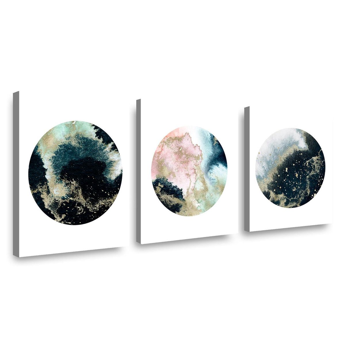 RETELA - Canvas trio Circles - Multicolor - 70x50 cm