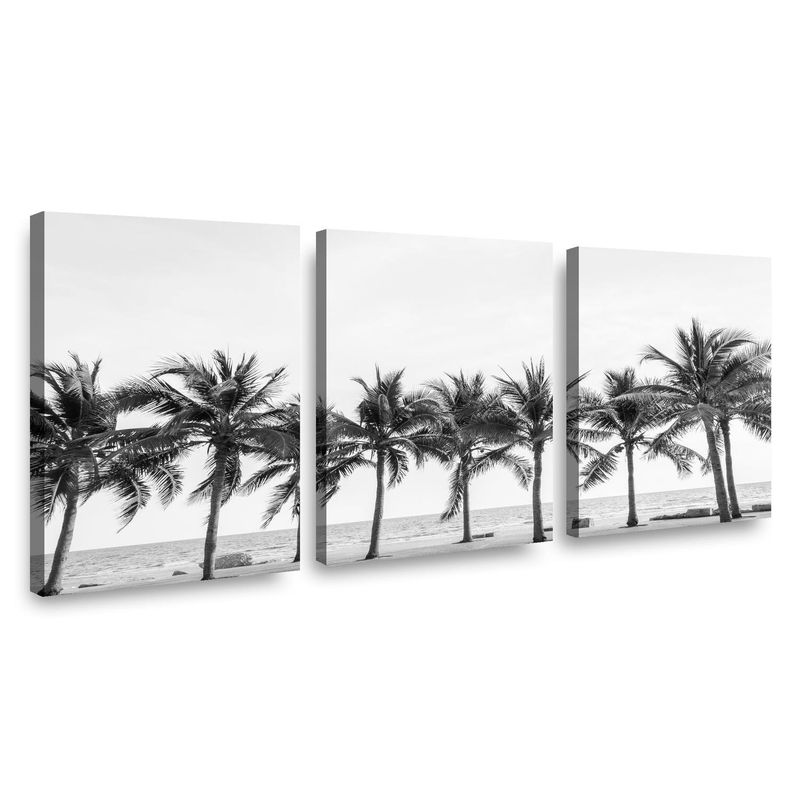 RETELA - Canvas trio Palmas - Multicolor - 70x50 cm