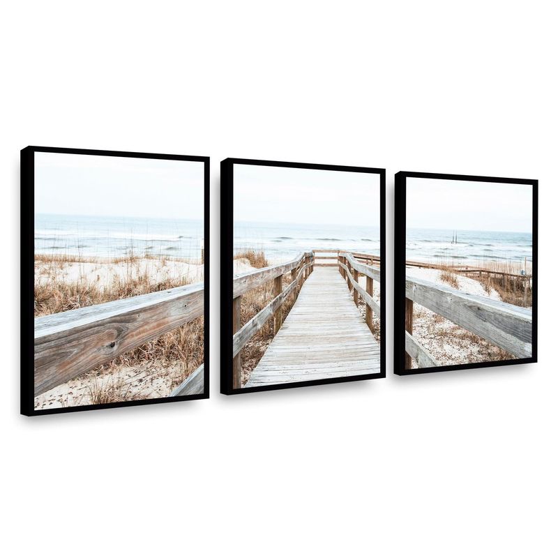 RETELA - Canvas trio Sendero al Mar - Multicolor - Enmarcado