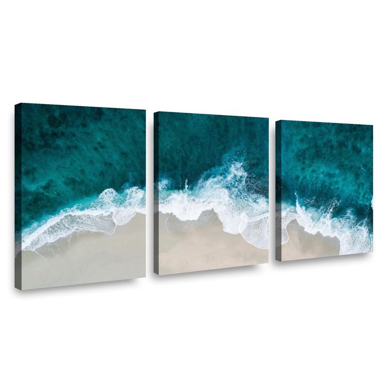 RETELA - Canvas trio Olas Turquesas - Multicolor - 70x50 cm