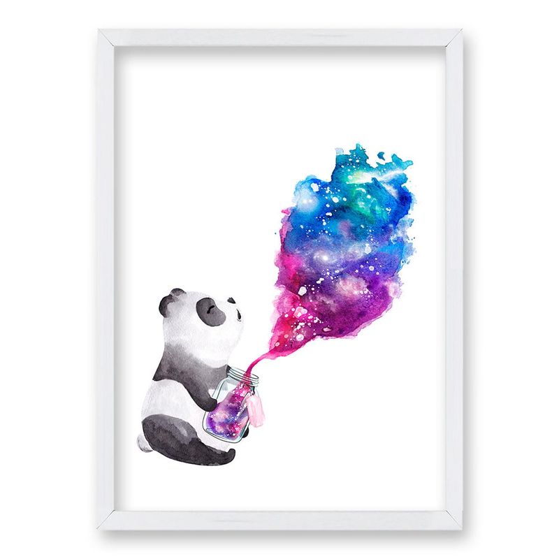 RETELA - Cuadro Panda Color - Blanco - 50x35 cm