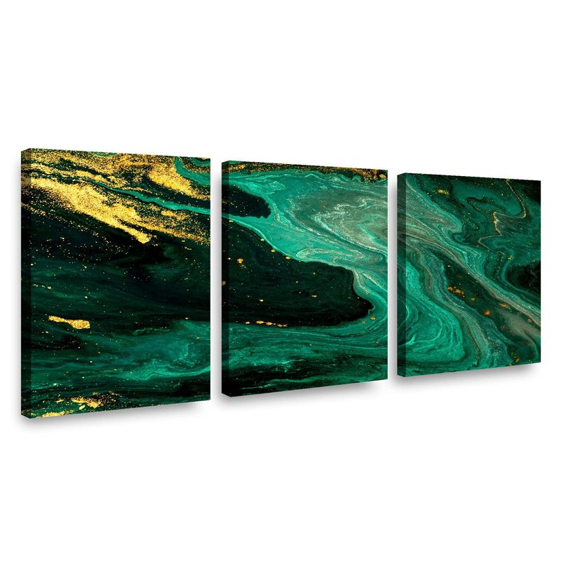 RETELA - Canvas trio Marmol Verde - Multicolor - 70x50 cm