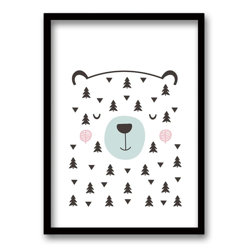 RETELA - Cuadro Boni Oso - Negro - 70x50 cm