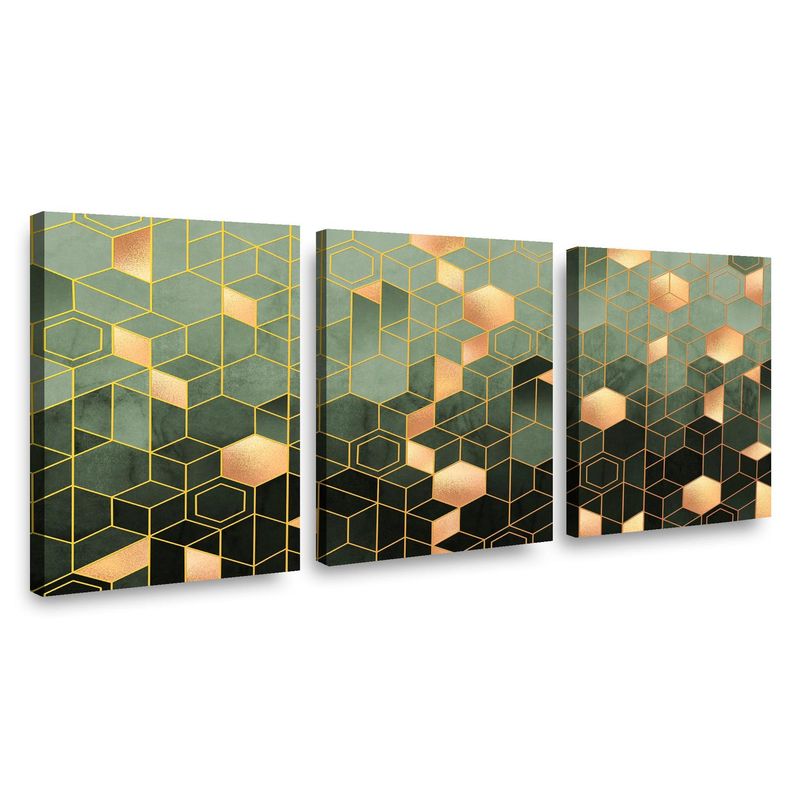RETELA - Canvas trio Hexagonos - Multicolor - 70x50 cm