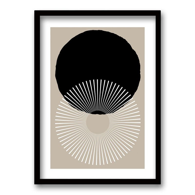RETELA - Cuadro Luna Raya 2 - Negro - 70x50 cm