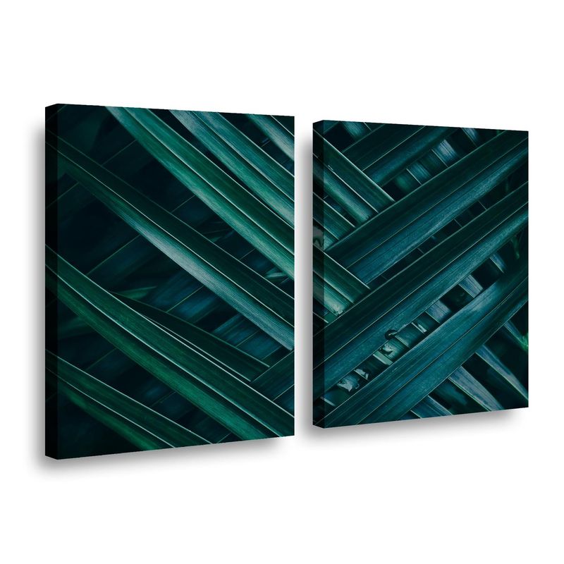 RETELA - Canvas duo Textura Hojas - Multicolor - 70x50 cm