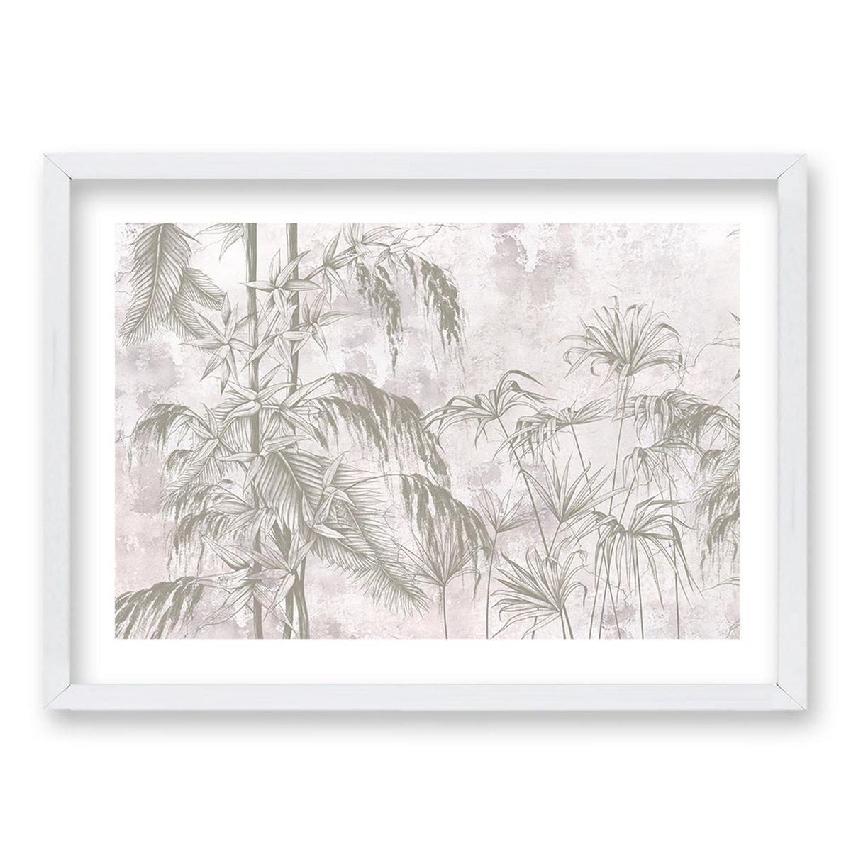 RETELA - Cuadro Verde Mural - Blanco - 70x50 cm