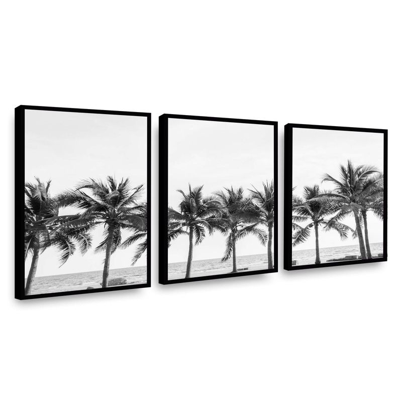 RETELA - Canvas trio Palmas - Multicolor - Enmarcado