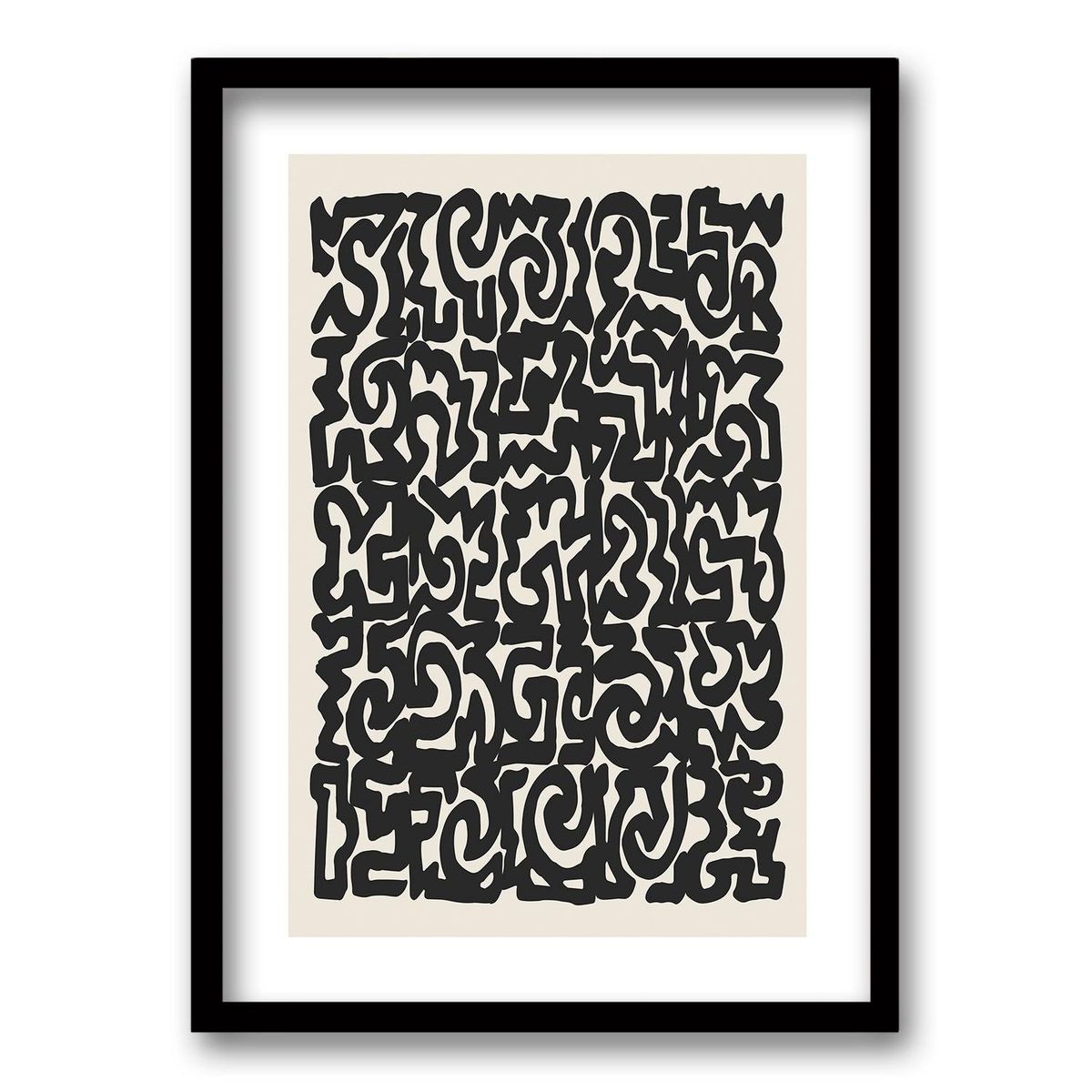 RETELA - Cuadro Frenesí Lineal VIII - Negro