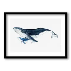 RETELA - Cuadro Ballena madre - Negro