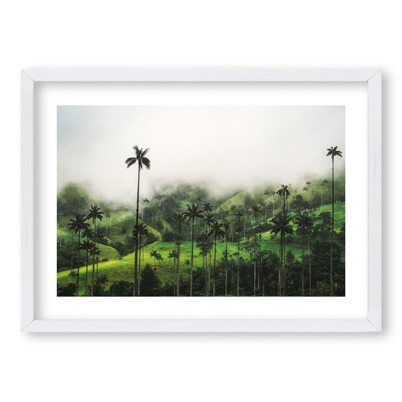 RETELA - Cuadro Horizonte Verde y Celestial - Blanco - 70x50 cm