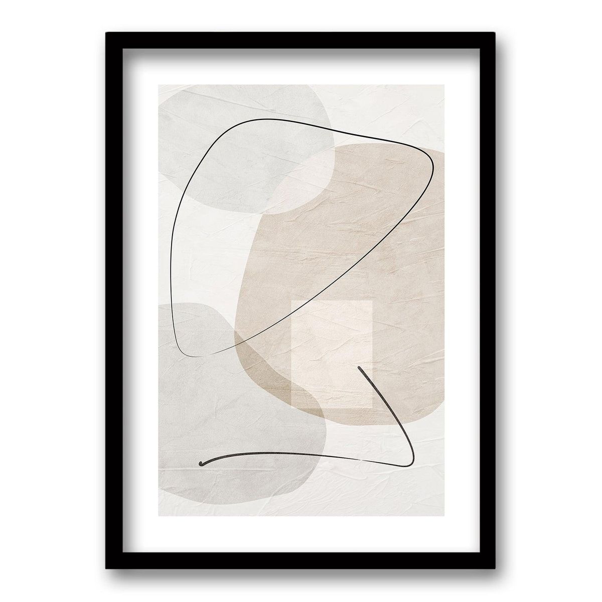 RETELA - Cuadro Fragmentos y Líneas IV - Negro - 50x35 cm