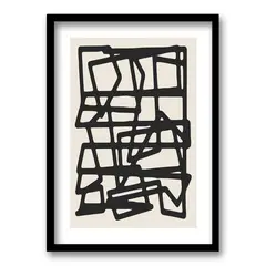 RETELA - Cuadro Frenesí Lineal III - Negro - 40x30 cm