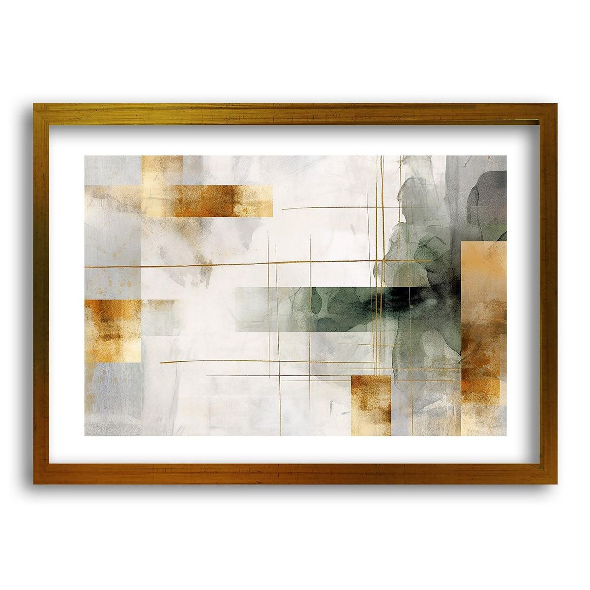 RETELA - Cuadro Arte Cubico - Dorado