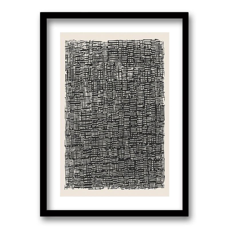 RETELA - Cuadro Frenesí Lineal IV - Negro