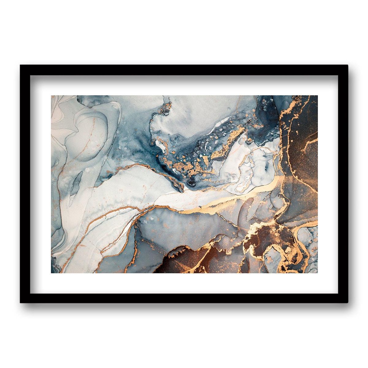 RETELA - Cuadro Óleo Dorado - Negro - 40x30 cm