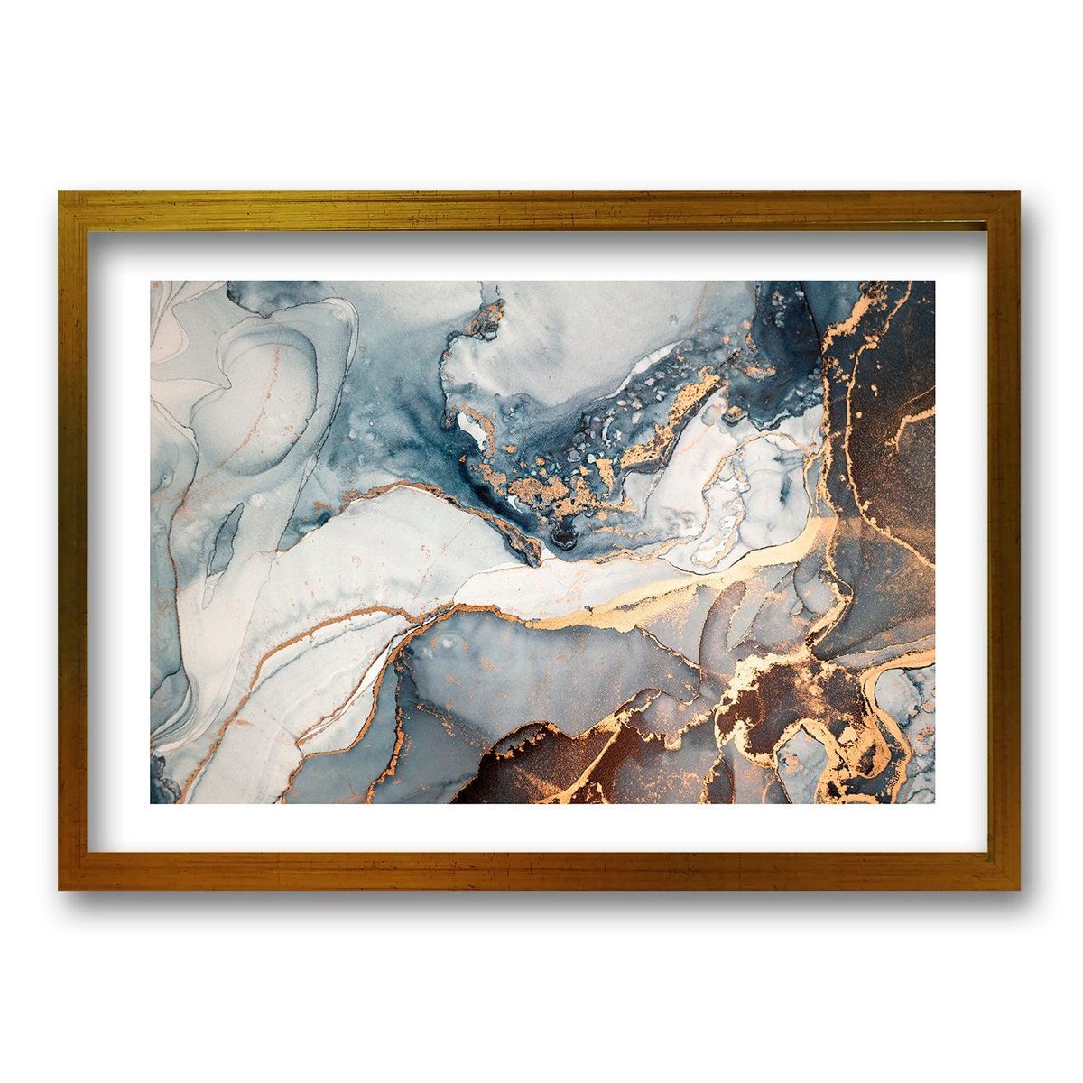 RETELA - Cuadro Óleo Dorado - Negro - 40x30 cm