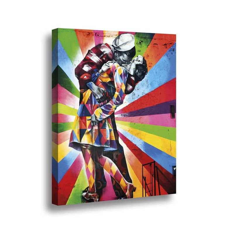 RETELA - Canvas Beso Mural - Multicolor - 70x50 cm