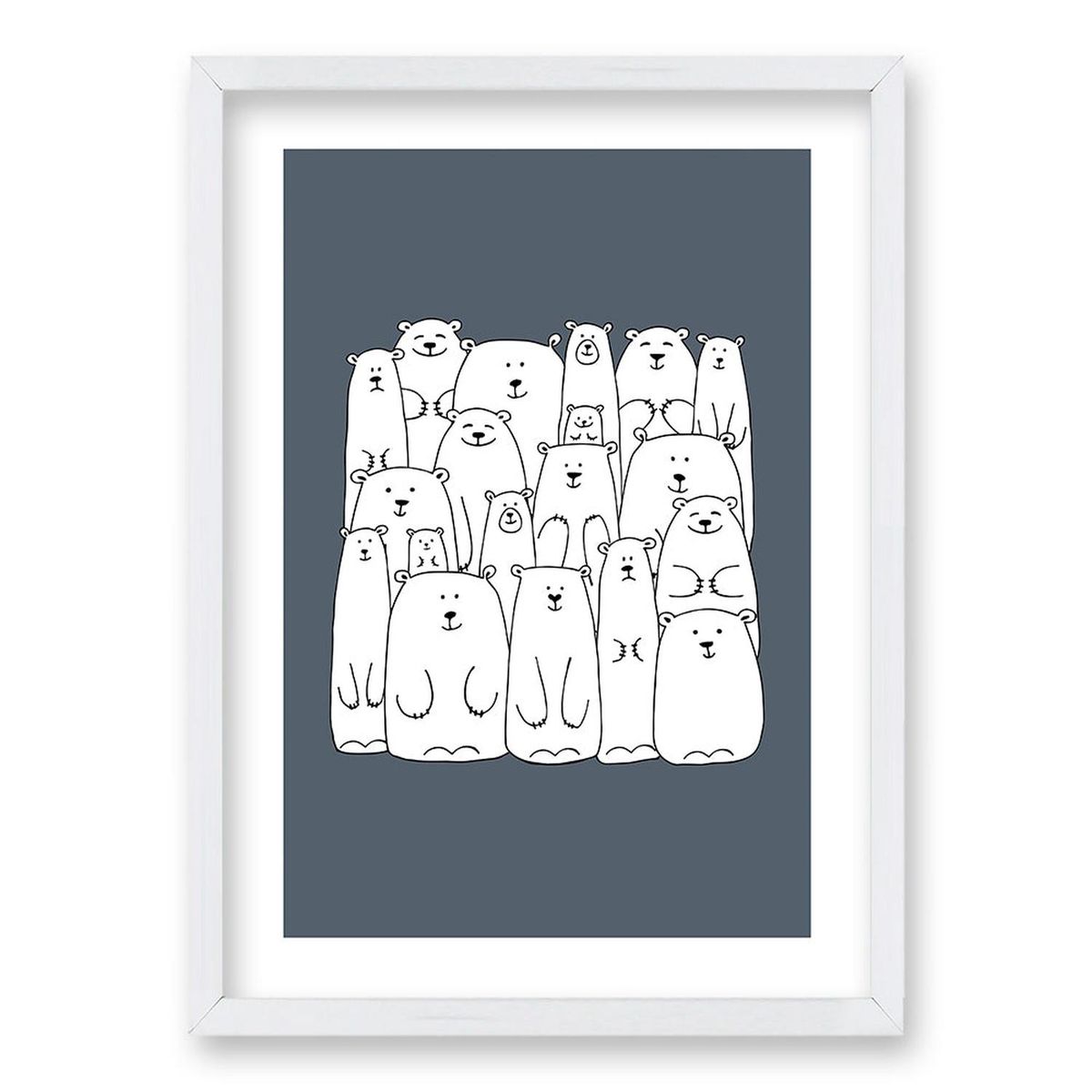 RETELA - Cuadro Polar Family I - Blanco - 50x35 cm