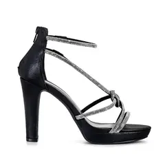 WEIDE - Sandalias Fiesta Moda Mujer Pedrería Taco Grueso GH133