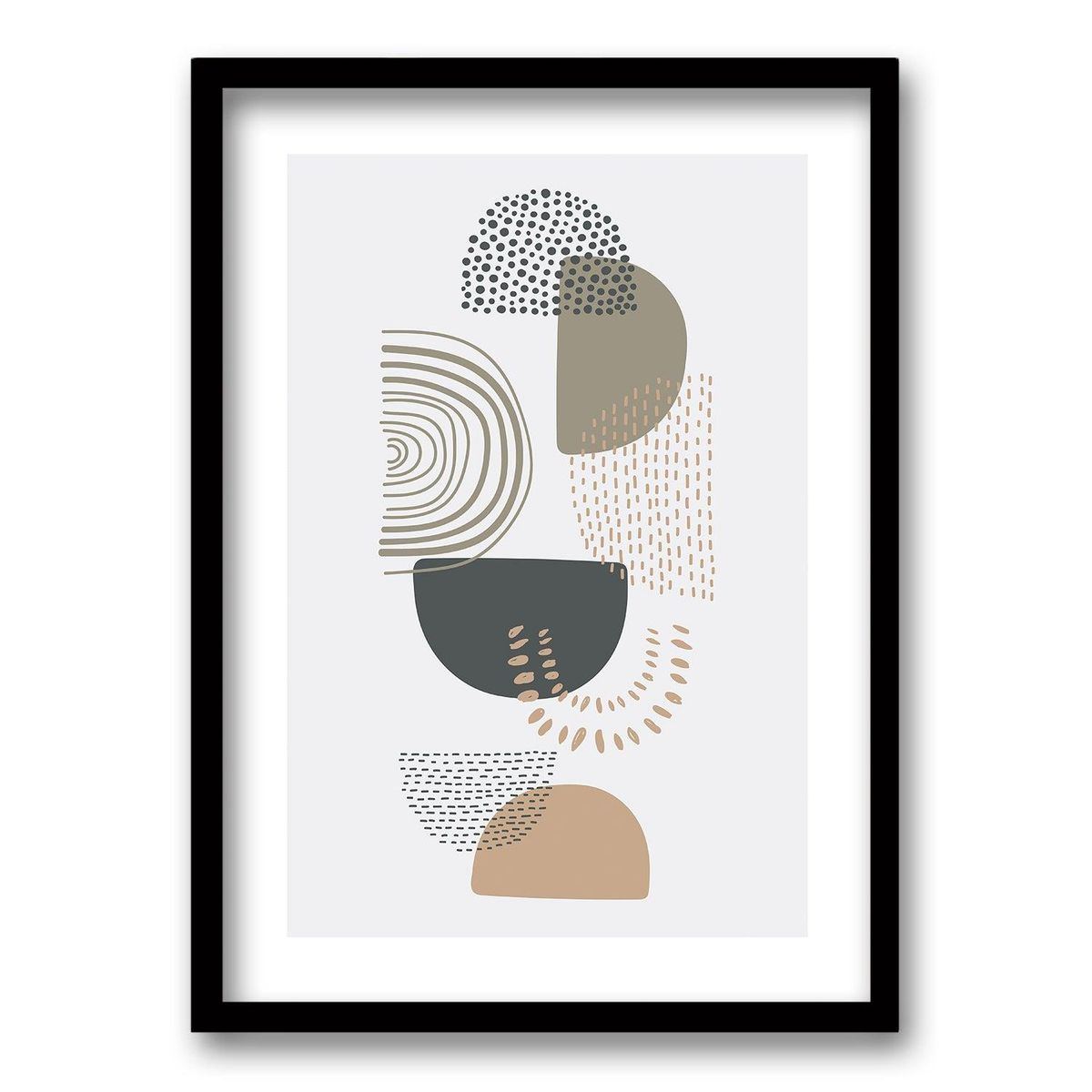 RETELA - Cuadro Lines and Shapes - Negro - 50x35 cm