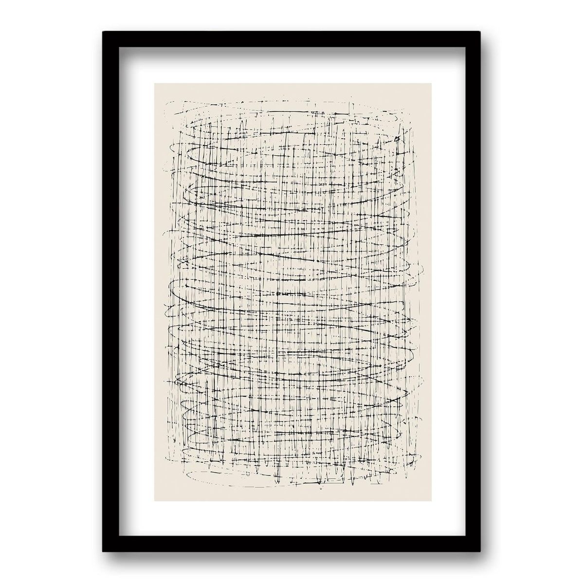 RETELA - Cuadro Frenesí Lineal VI - Negro