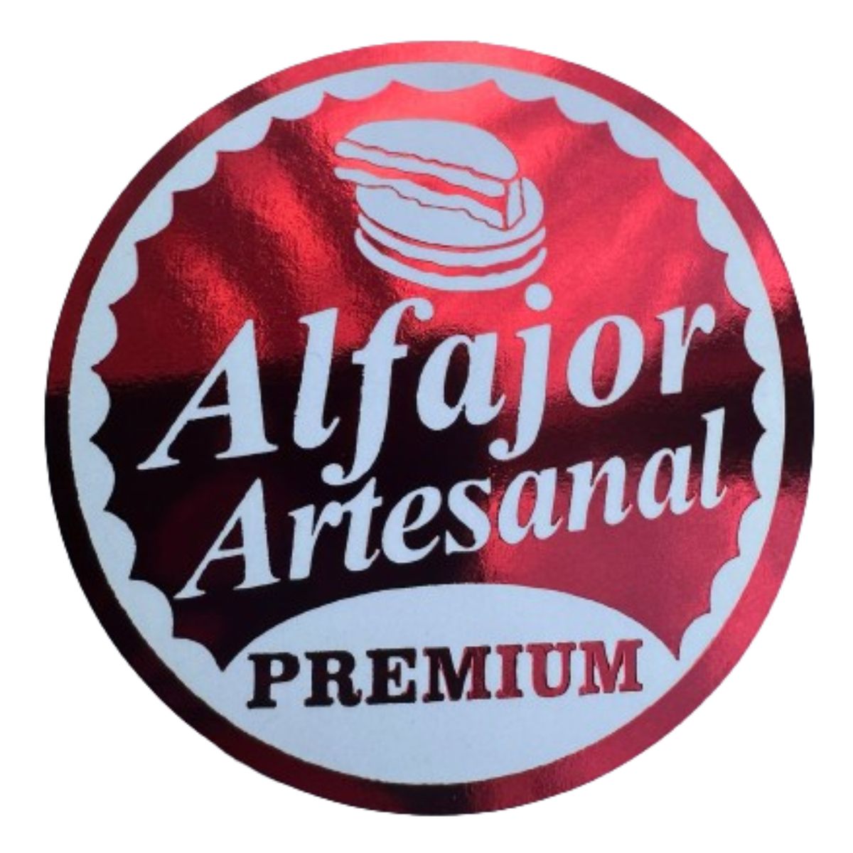 GENERICO - Sticker Alfajor Rojo 100 unidades 38mm